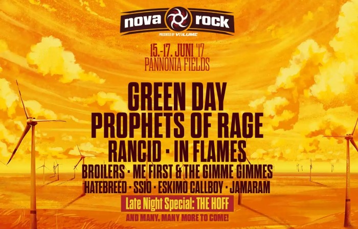 GREEN DAY выступят на фестивале NOVA ROCK 2017: Заявлены первые исполнители фестиваля в Австрии