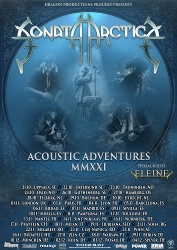 Sonata Arctica reveals tour dates and announces "Acoustic Adventures - Volume One" for October 2021