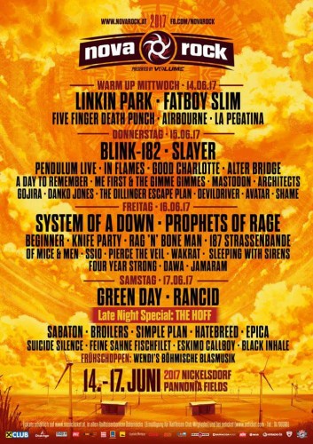 Nova Rock объявил расписание групп по дням для фестиваля 2017 года