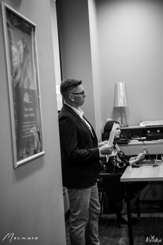 Виктор Загвоздин на презентации концерта КИНО