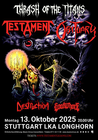 13 октября в Штутгарте (Stuttgart) пройдёт Thrash Of The Titans 13 октября в Штутгарте (Stuttgart) пройдёт Thrash Of The Titans