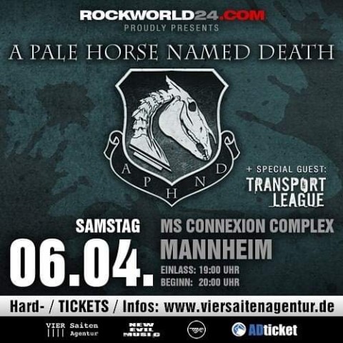 A Pale Horse Named Death выступят 6 апреля в немецком городе Mannheim
