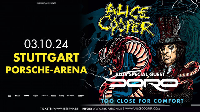 3 октября Alice Cooper вместе с Doro выступят в немецком Штутгарте (Stuttgart)