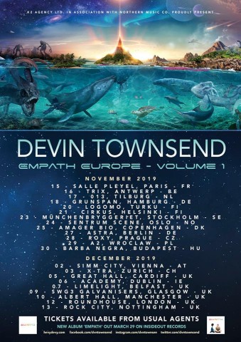 Devin Townsend с туром Empath Europe - Volume 1 в Берлине 27-го ноября 2019 г.