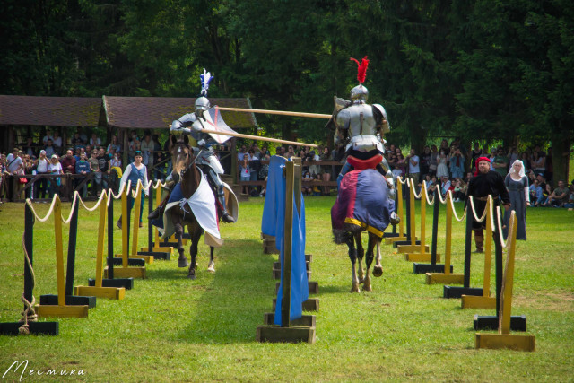 Рыцарский конный турнир на фестивале Наш Грунвальд 24 июля 2022 года